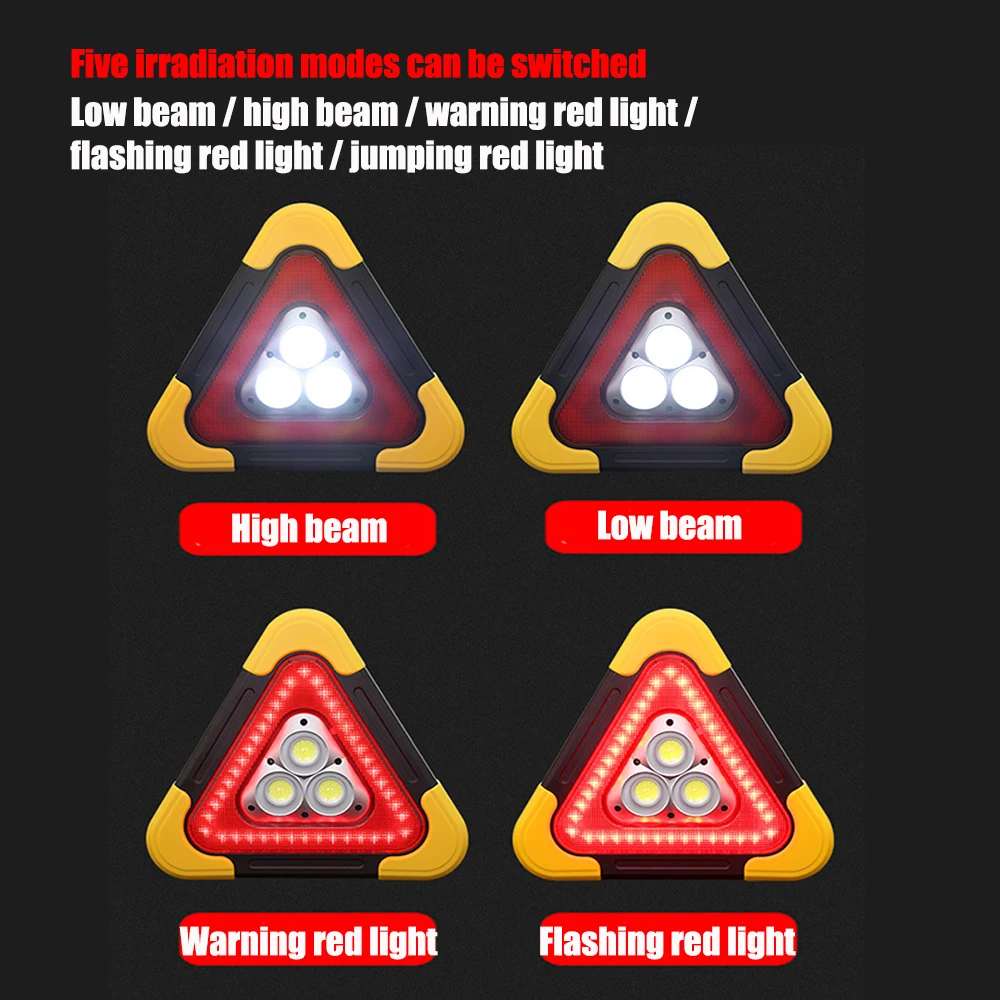 

New LED Work light Triangle Warning Sign Car Road Safety Emergency Breakdown Portable Strobe Flashing light Alarm Lamp