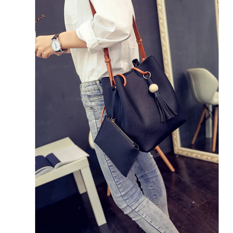 Женская сумка мешок через плечо из искусственной кожи с маленькой ручкой