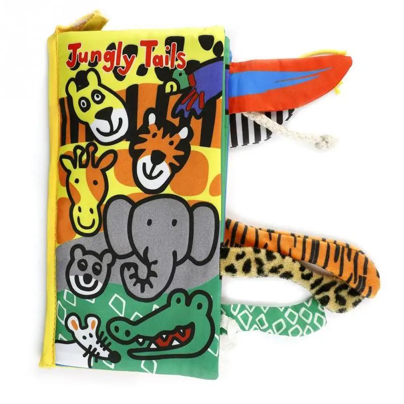 Детская тканевая книга Обучающие Игрушки для раннего развития с хвостами