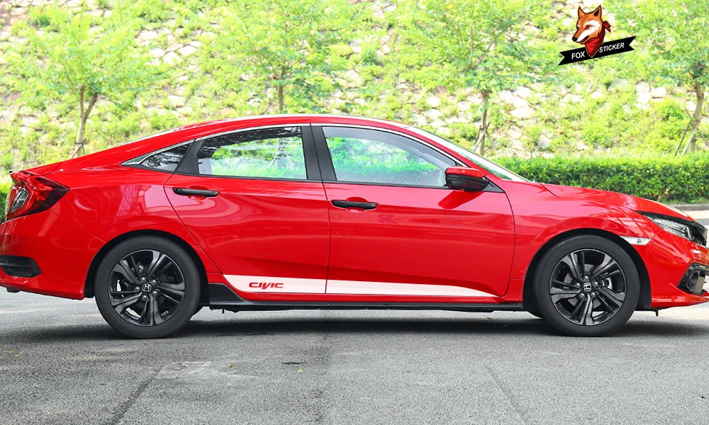 2 шт. автомобильный боковой полосы наклейки виниловой пленки углеродное волокно