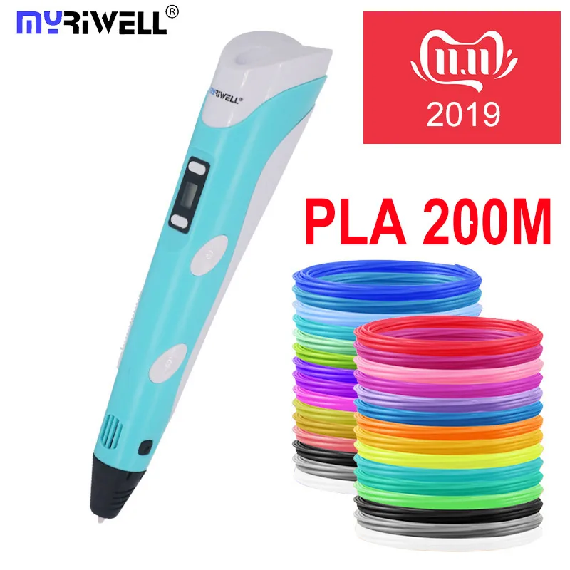 Myriwell 3d Ручка ручки светодиодный дисплей ABS/PLA нить 3 d ручка 2018 Smart3d печатная лучший