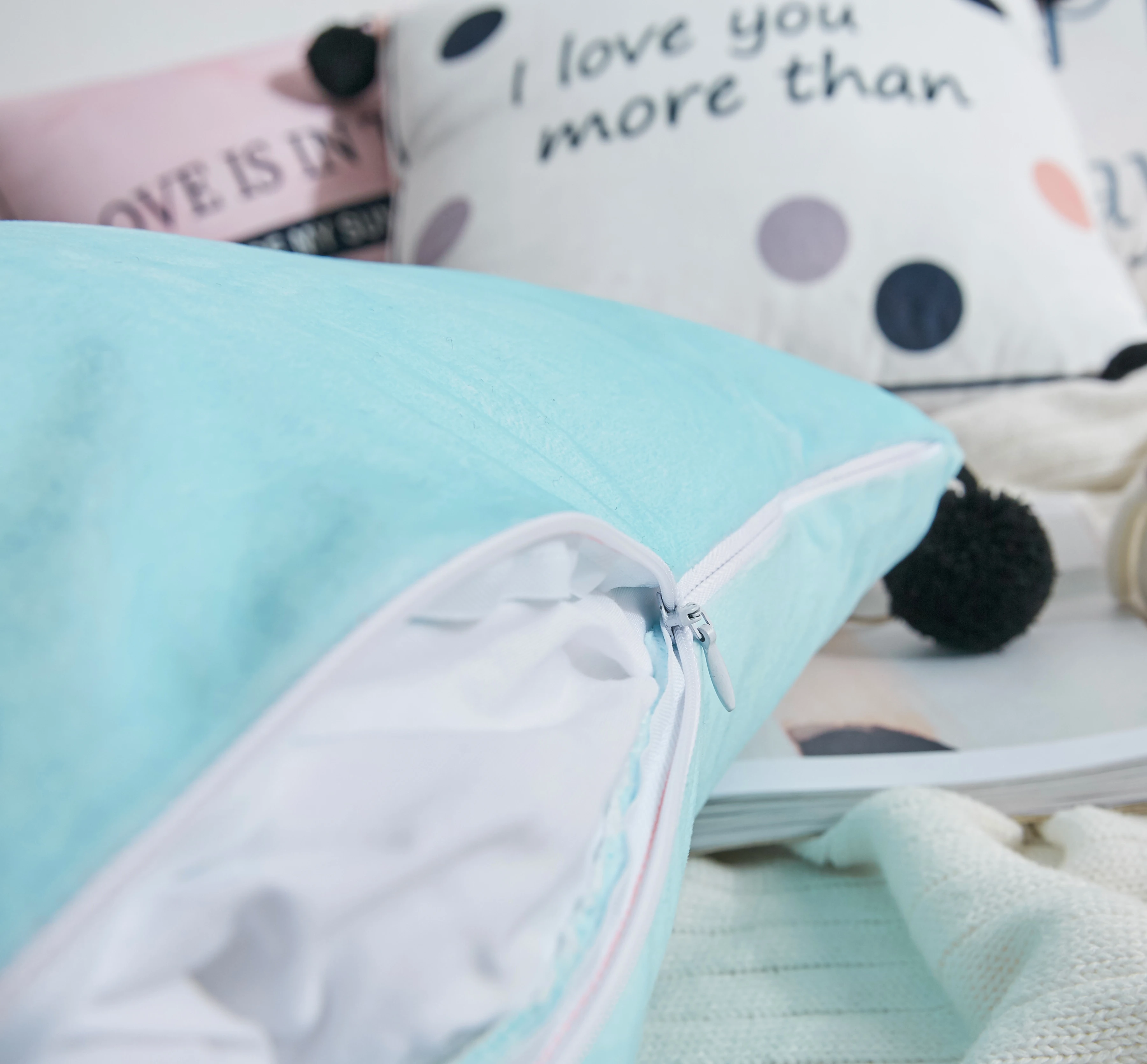 Фламинго квадратная подушка меховой шар Двусторонняя цифровая печать кристалл