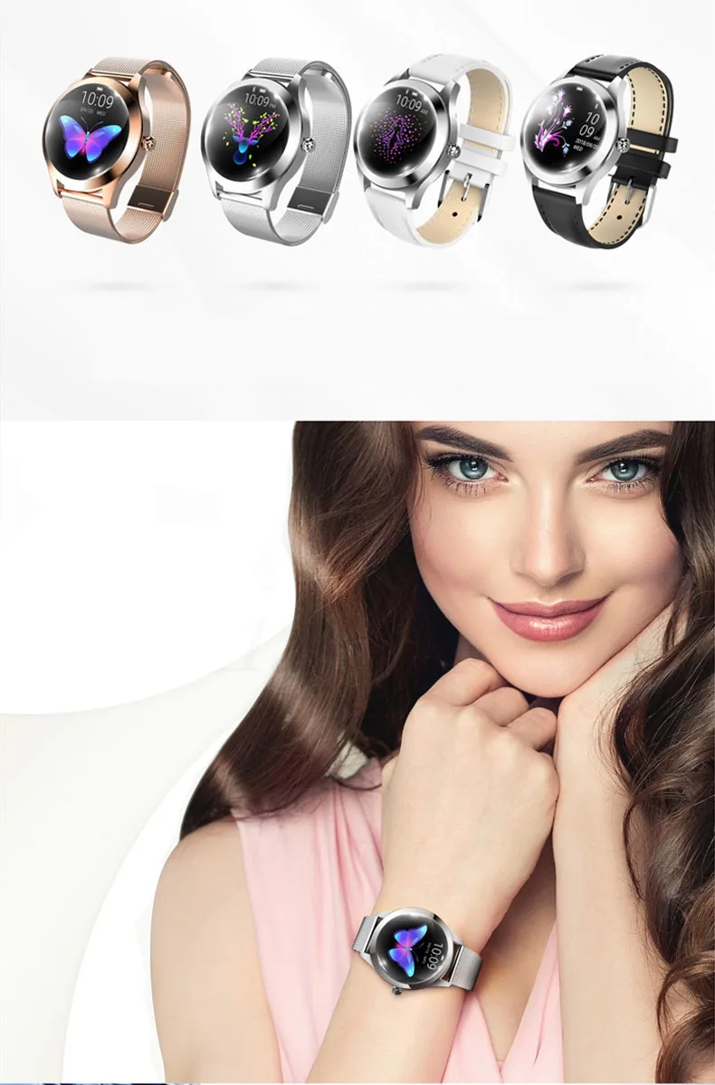 

KW10 Women Smart Watch Lady Fitness Bracelet Smartwatch Clock IP68 Waterproof Heart Rate Monitor For Android IOS Sport Tracker