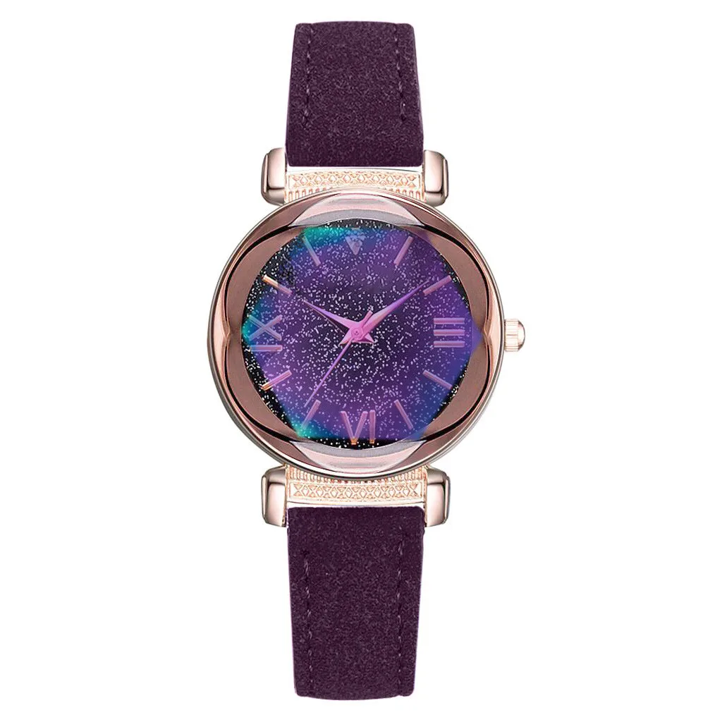 Women Wristwatch Romantic Starry Sky Leather Band Diamond Rhinestone Designer Ladies Clock Wholesale Brand Zegarki Damskie *E | Наручные