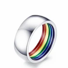 Модное и простое новое кольцо в стиле хип-хоп рок из нержавеющей стали, внутреннее кольцо в Радужном стиле