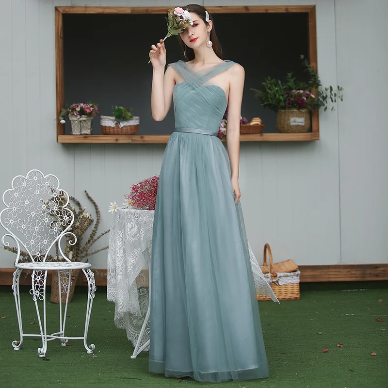 Лесное зеленое Тюлевое платье подружки невесты элегантное длинные платья для