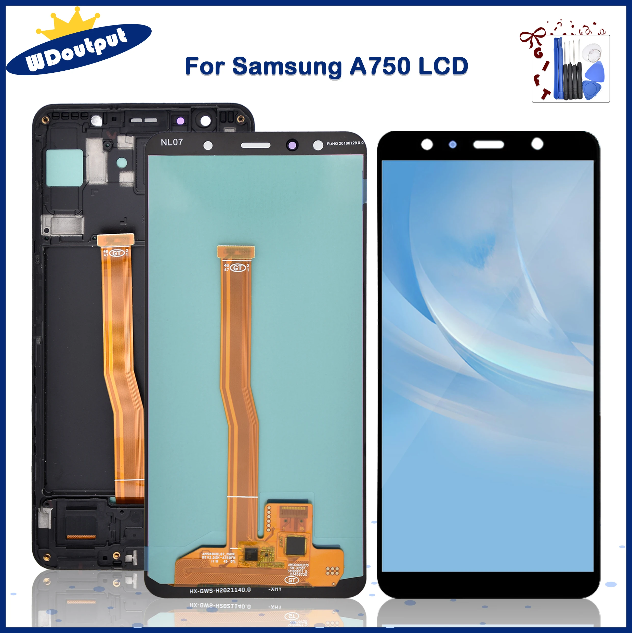 ЖК-дисплей 6,0 дюйма AMOLED/TFT для Samsung Galaxy A7 2018 A750, дисплей с сенсорным экраном, дигитайзер в сборе, замена для телефона g + рамка
