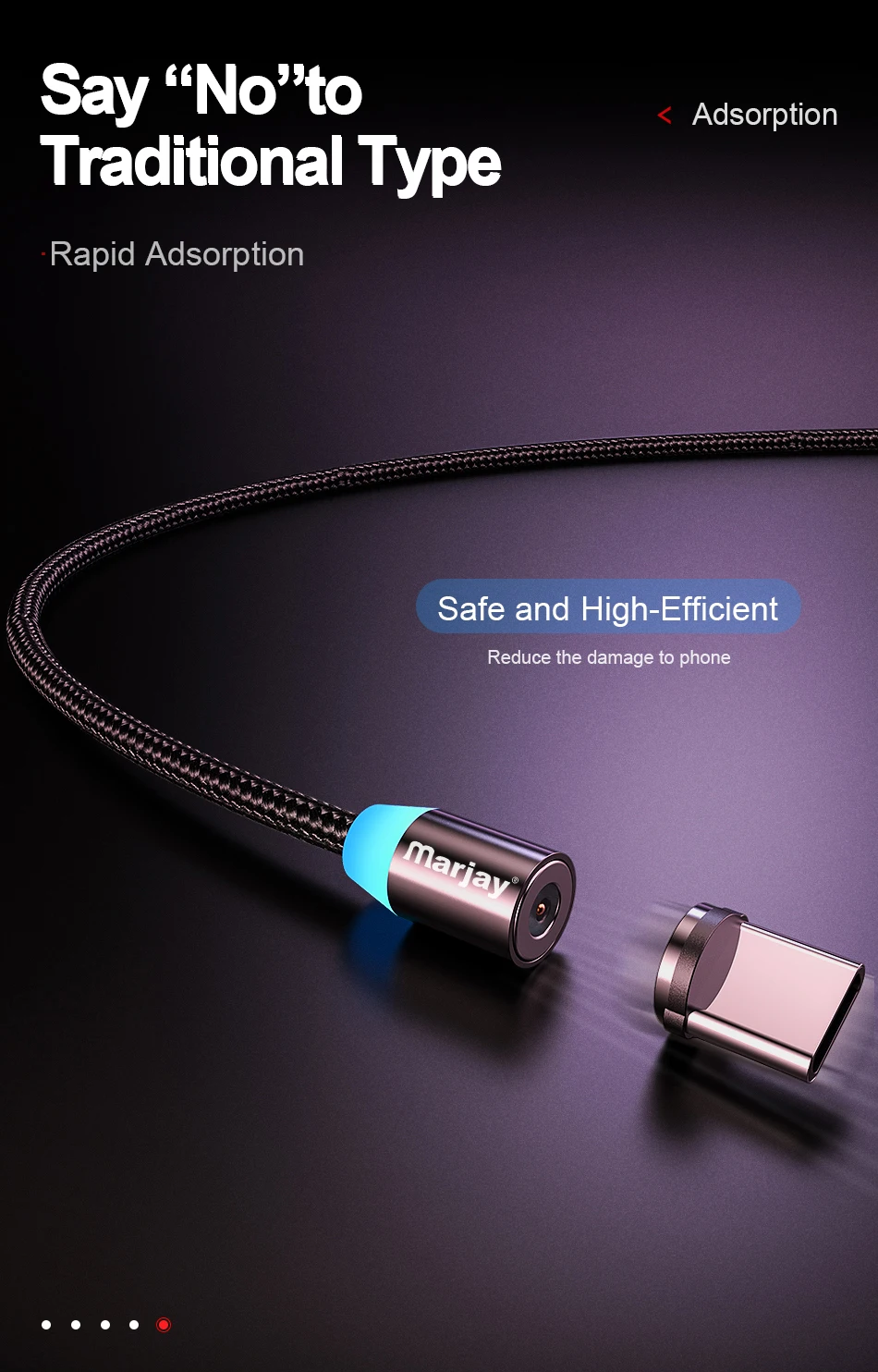 Mагнитный кабель Marjay для быстрой зарядки Micro usb type C кабель для iPhone samsung Xiaomi Мобильный телефон магнитная зарядк