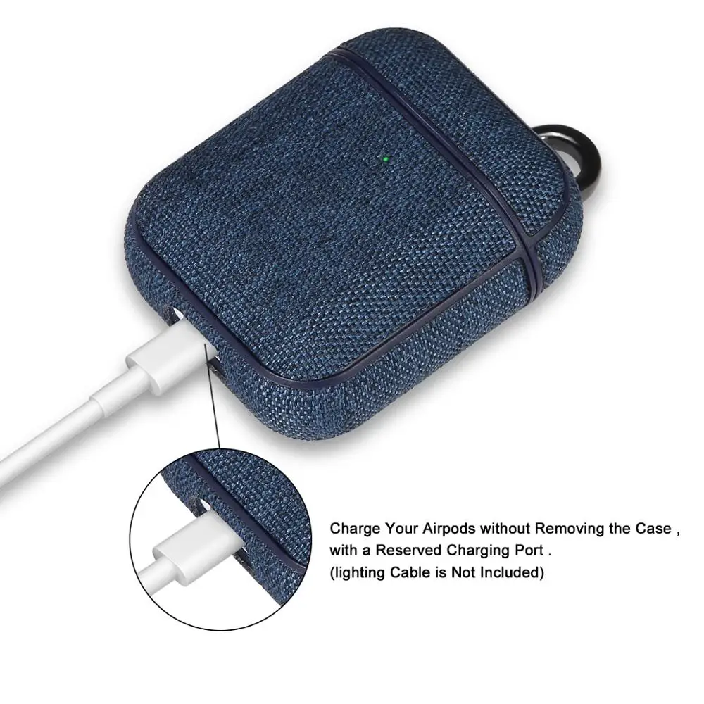 

Canvas Cloth Earphone Case for Airpods Reserved Charging Hole Retro Bluetooth Earphone Case for Airpods 2 Full Protective Cover