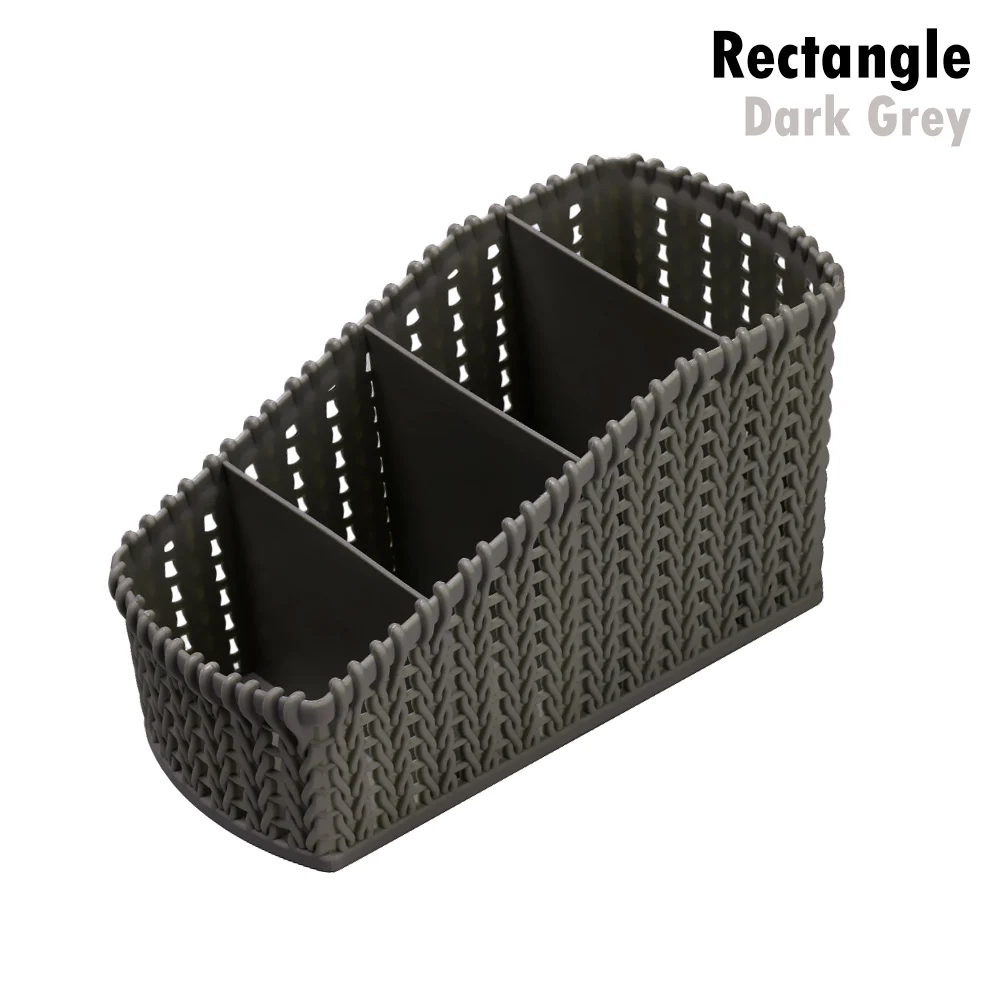 Rectangle Dark Gray 4 вида красочных шестигранных ручек для дома и офиса, держатель для карандашей и ручек для хранения косметики, коробка для хранения косметики, ящик для стола, Органайзер - Цвет: Rectangle Dark Gray