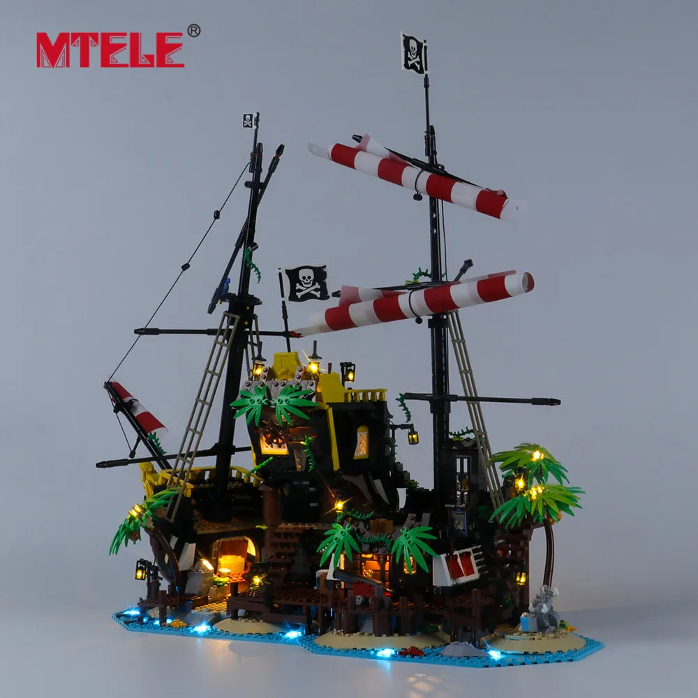 Светодиодный светильник MTELE для пиратов серии 21322 игрушка Бей барракуды|Блочные