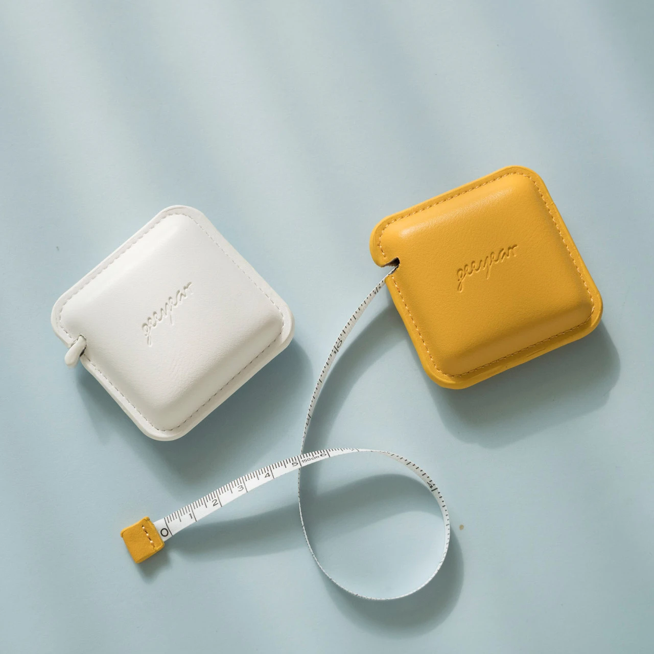 Милая квадратная маленькая рулетка измерительная лента из искусственной кожи с