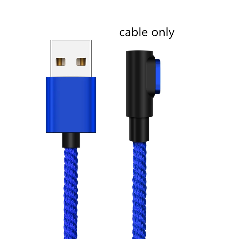 Only Blue Cable 90 градусов 3A Магнитный кабель Micro USB кабель type C кабель передачи данных для быстрой зарядки для iPhone XS MAX XR SAMSUNG S10 Plus S9+ S8 Note 9 - Цвет: Only Blue Cable