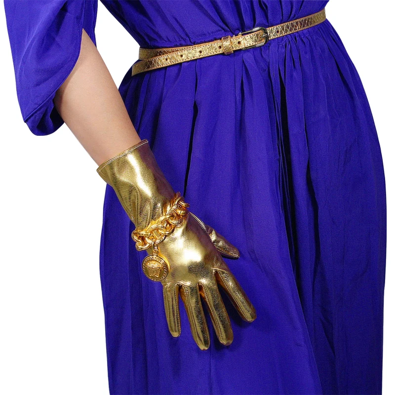 

Лакированная кожа перчатки 28 см длинные Утепленная одежда из ткани, имитирующей кожи Для женщин перчатки зеркало яркие кожаные яркие золот...