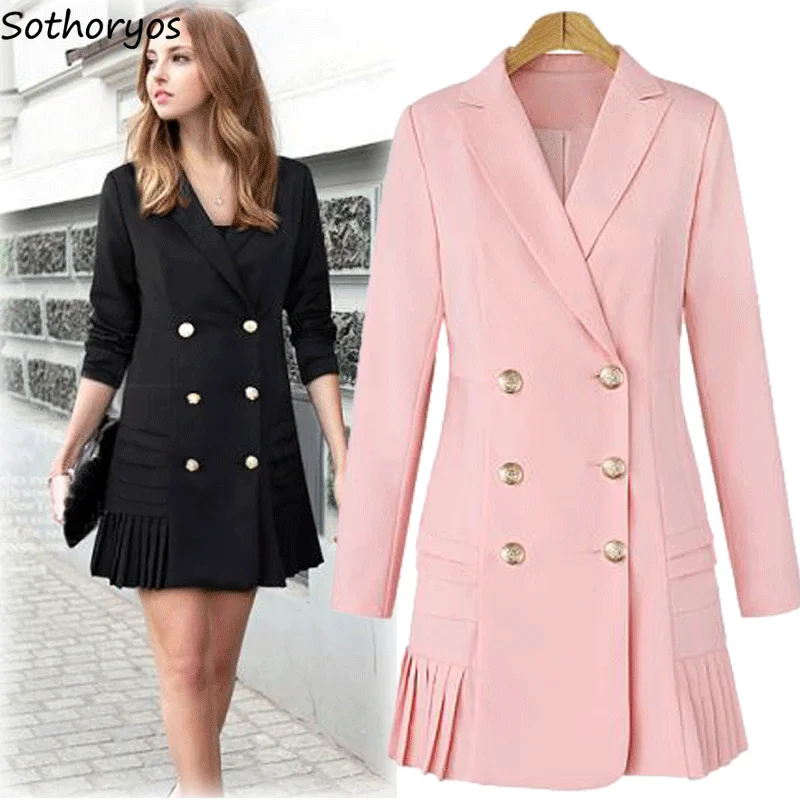 Женский облегающий Тренч элегантный однотонный двубортный трендовый с