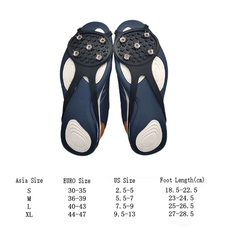 

1 Pair Five-Tooth Gourd Ice Claw Anti-Slip Ice Gripper Lightweight And Easy Outdoor Hiking Snow Weather Anti-Fall Ice Grip Shoes