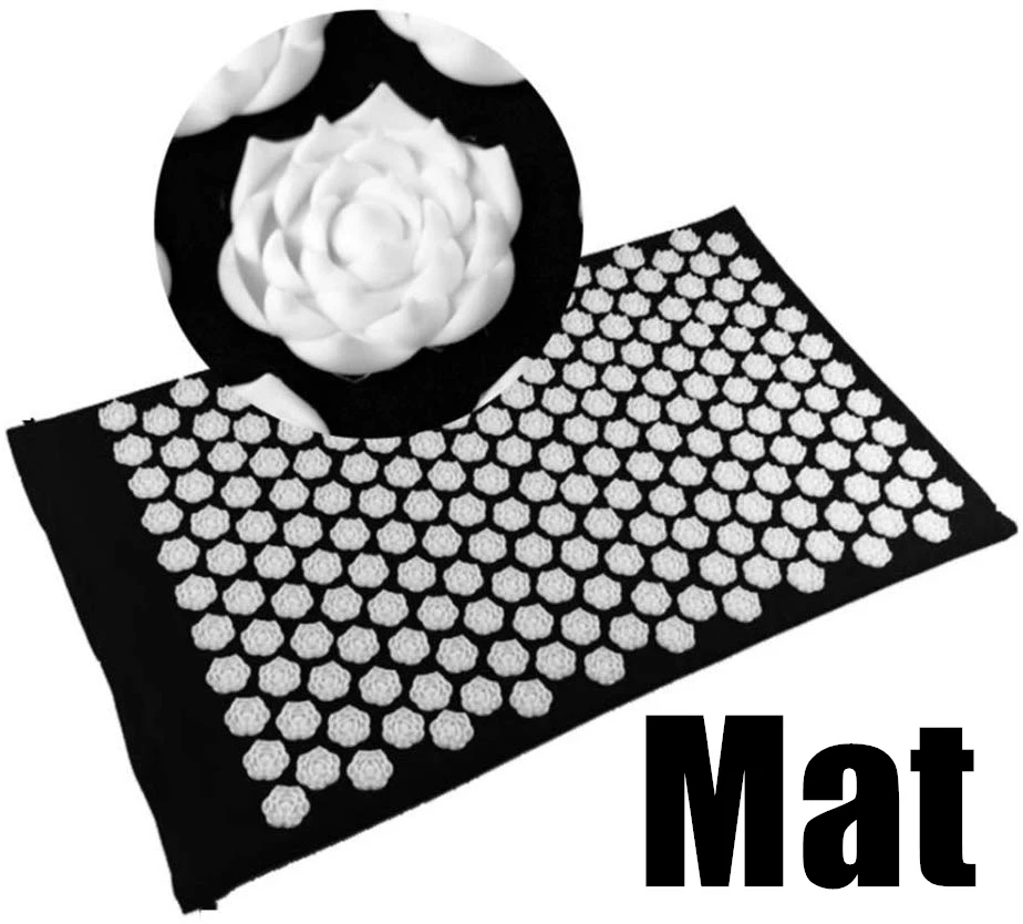 Black Mat Коврик/подушка 2 варианта) йога коврик с шипами Подушка Лотос Акупунктура Массажный коврик кровать Пилатес Массажер для йоги Подушка облегчение боли и стресса - Цвет: Black Mat