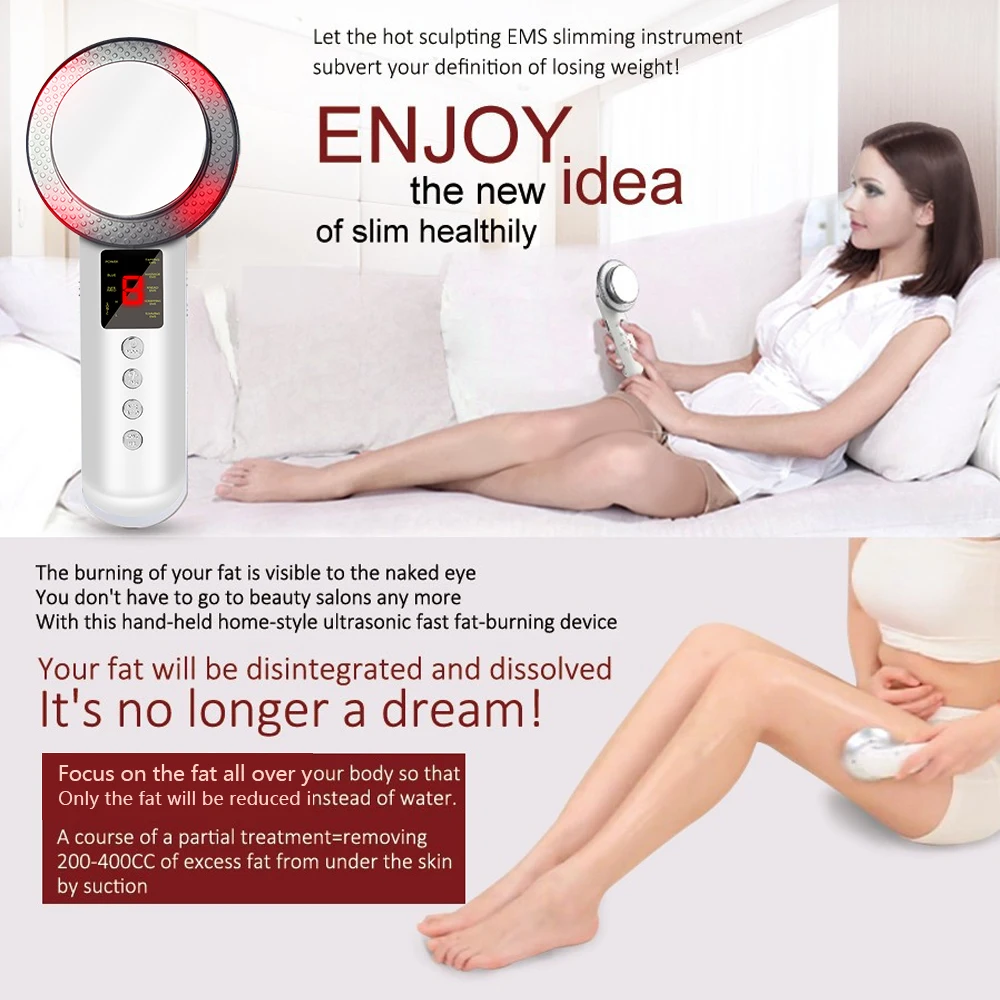 

Upgraded version 3 in 1Ultrasonic Cavitation Slimming Machine with LCD Screen Body Slimming Massager Anti Cellulite Fat Burning
