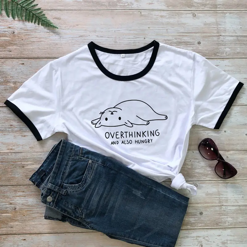 Женский топ с коротким рукавом и принтом голодный ленивый кот хипстерская