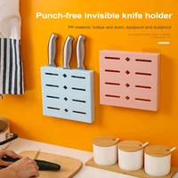 wall mounted fruit knife storage box plastic storage rack knife rack punching knife base household kitchen accessories