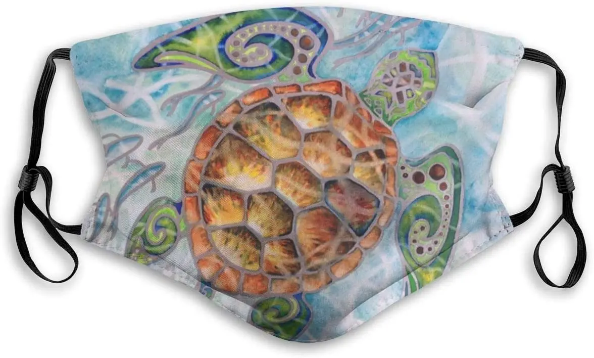 

Креативная в виде черепахи узор унисекс маска для дома и улицы для велоспорта и отдыха на природе, с крышкой в виде дорожный ветрозащитный з...