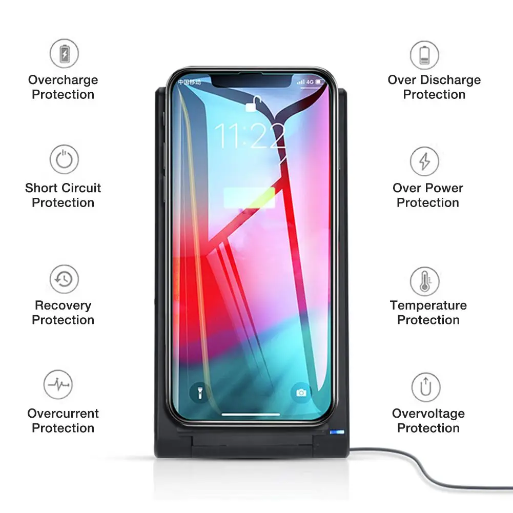 Quic 20 Вт Беспроводное зарядное устройство складная подставка для iPhone 11 X XS 8 XR Samsung