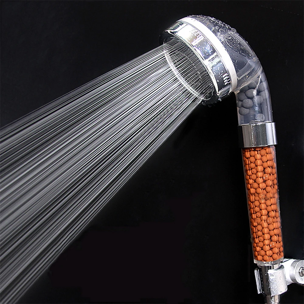 

Negative Lon Shower Head Filter Boost Water Saving Bath shower head Rainfall Handheld Transparent High Pressure Showers Fixture
