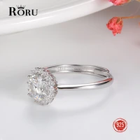 genuine 925 sterling silver sun flower moissanite open adjustable rings wedding engagement rings for women fine jewelry