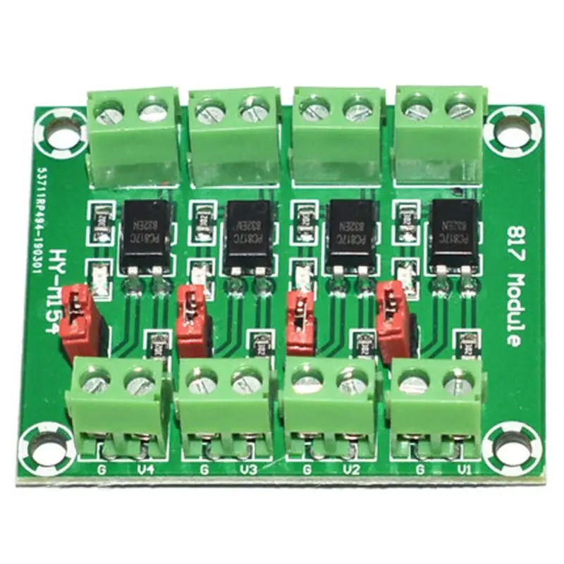PC817 4 Channel Optocoupler Isolation Board Voltage Converter Adapter Module 3.6-30V Driver Photoelectric Isolated | Электронные