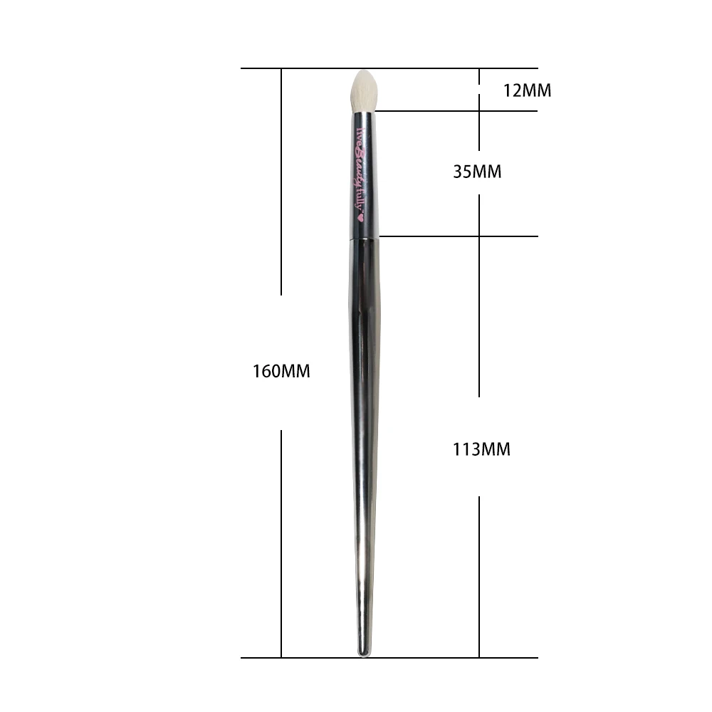 Высококачественная кисть для теней век серебристая хромированная Точная Кисть