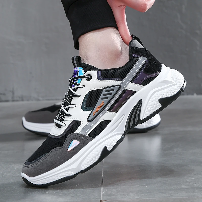 

Spring and summer 2021 new dad men's shoes, all-match mesh face heighten breathable and odorless leisure sports men's shoes