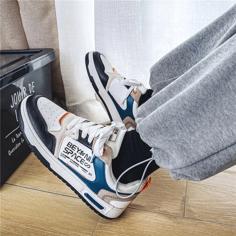 

2021 Men's The New Breathable Spring Joker Board Shoes Low Leisure Shoes Stitching Light Weight Lace-Up Balanced Popular