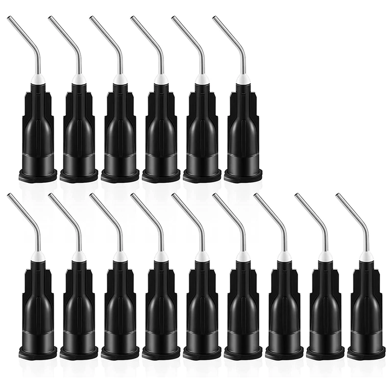 

300 Pieces 20 Gauge Bent Dispensing Tips Black Blunt Tip Dispensing Needles Needle Tips Disposable Needle Tips