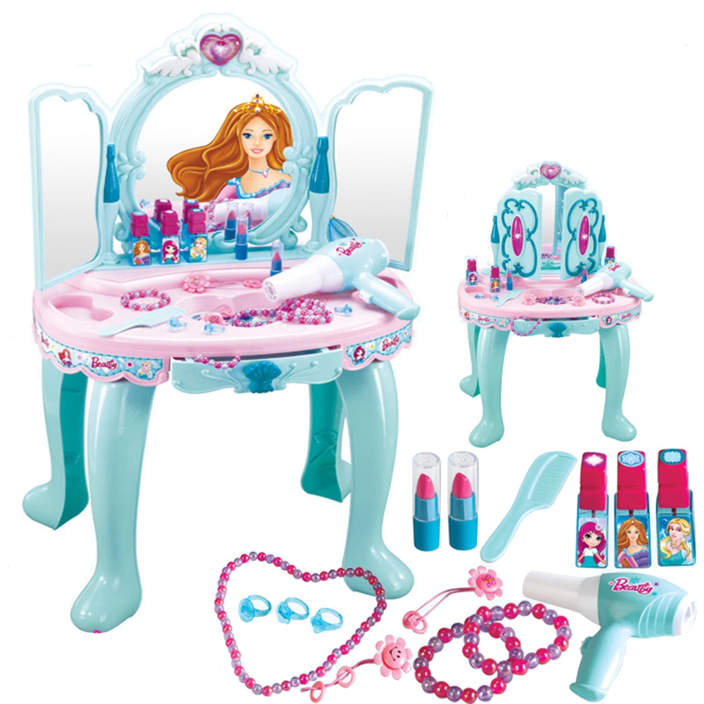 

Dressing Table Toys Set Pretend Play Toy With Accessories Perfect Gift For Princess Girls Fashion Toys Play House Children Gift