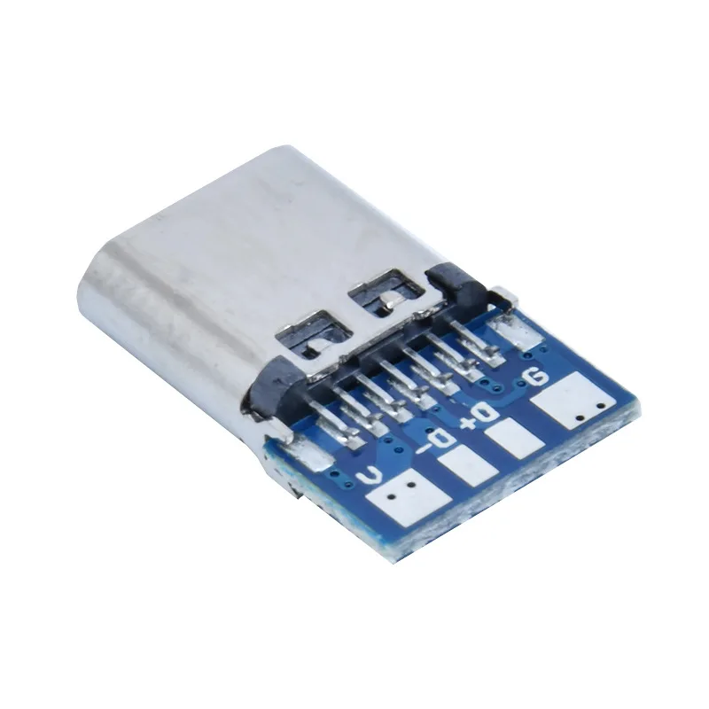 

10pcs/lot type-c 14p splint with board socket 4 core welding wire charging data type with grounding