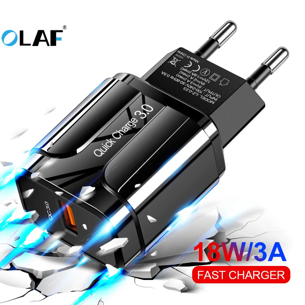 OLAF Быстрая зарядка 3,0 USB зарядное устройство для Мобильный телефон Huawei настенное зарядное устройство для iPhone QC 4,0 Быстрая зарядка ЕС США адаптер для samsung A50