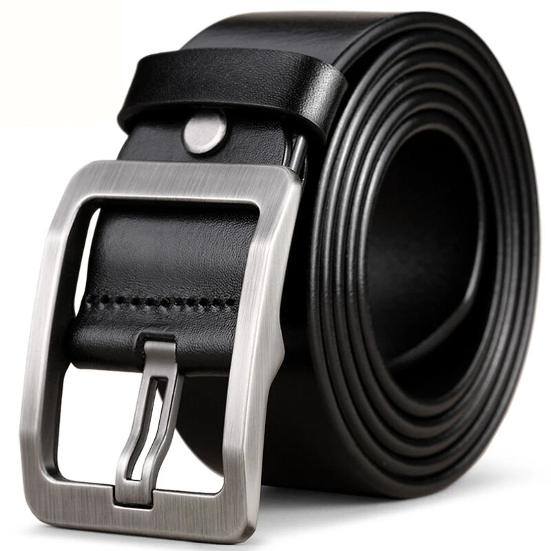 

High-end brand belt men's leather fashion business pure cowhide pin buckle belt youth leisure all-match first layer cowhide belt