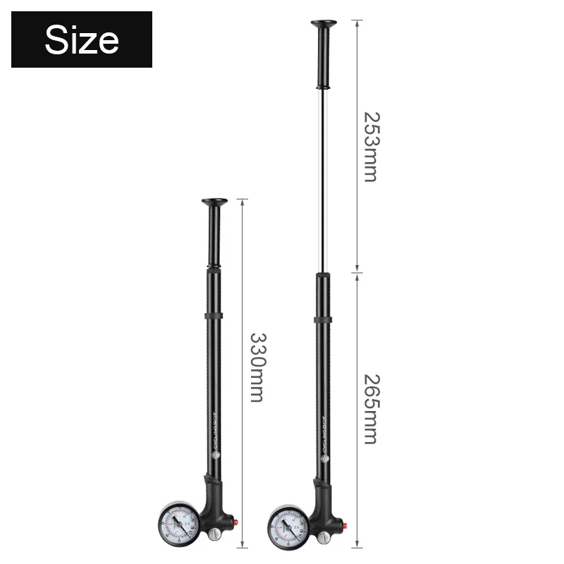 

120Psi High-Pressure Bike Air Pump Foldable Mtb Fork / Rear Suspension Pump With Gauge Bike Air Shock Pump Bicycle Tire Inflator