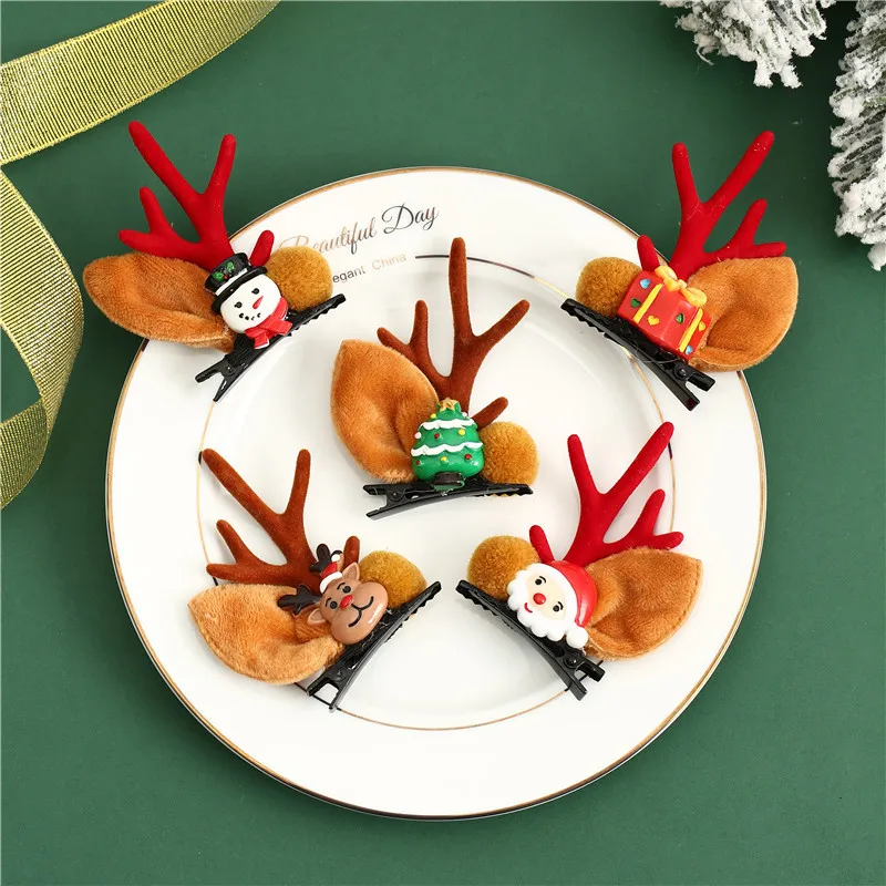 

Christmas decorations hairpins, headdresses, children's princess hair accessories, ornaments, cute elk antlers, small gifts
