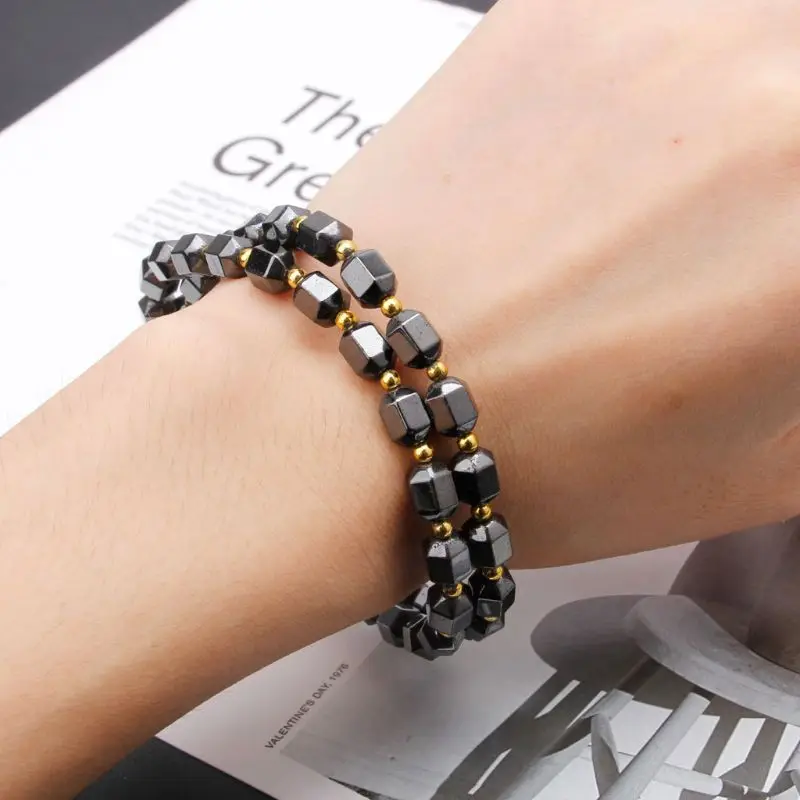 Ожерелье из черного гематита для магнитной терапии снятие боли при артрите в шее