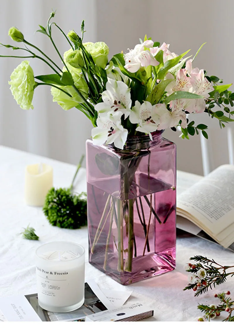 Простая прозрачная стеклянная ваза в скандинавском стиле для гидропонных