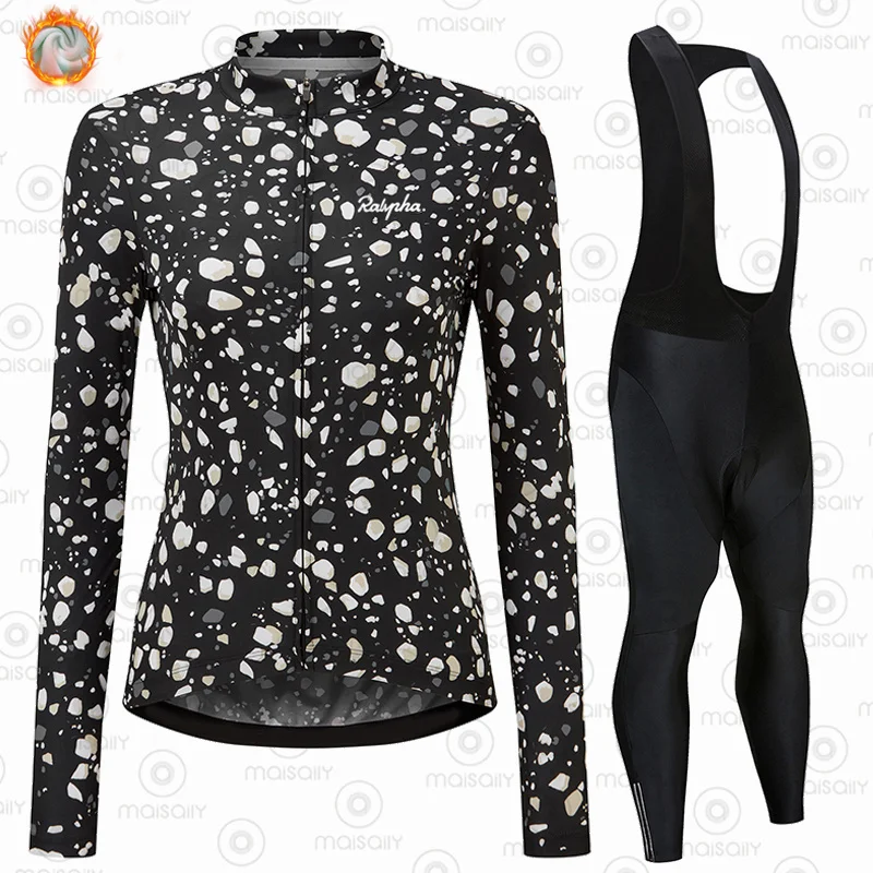 

New Winter Thermal Fleece Set Cycling Clothes Women Jersey Suit Sport Riding Bike MTB Clothing Bib Pants Warm Sets Ropa Ciclismo