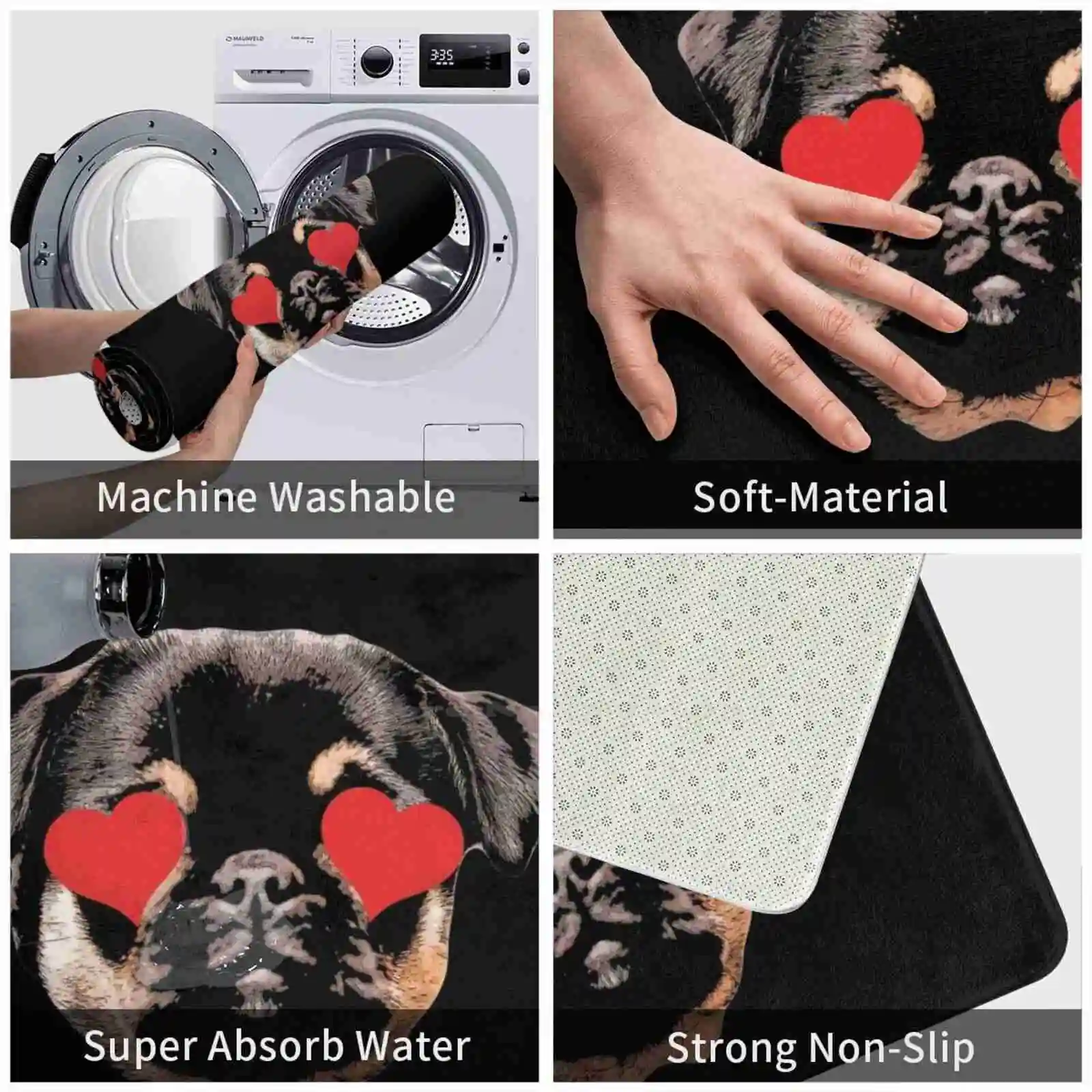 Мягкая подкладка для ног Roxy Love товары комнат ковер Twitch Emote Hearts Dog Pug | Дом и сад