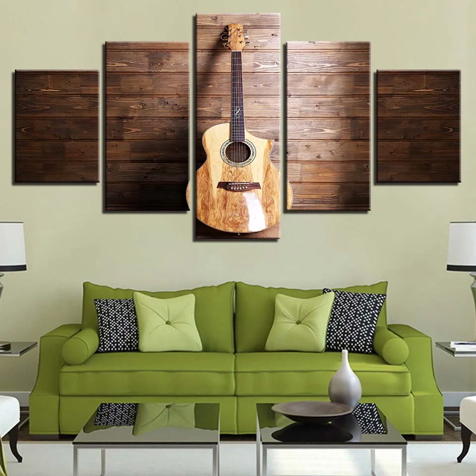 Музыкальный плакат с изображением гитары фортепиано скрипка барабан фонограф DJ 5