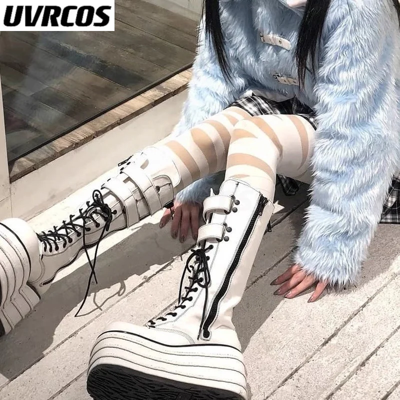 

Autumn Women's Boots Velcro Zipper High-heeled Short Boots Thick-soled Waterproof Casual Shoes Heightened Shoes Lace-up Boots