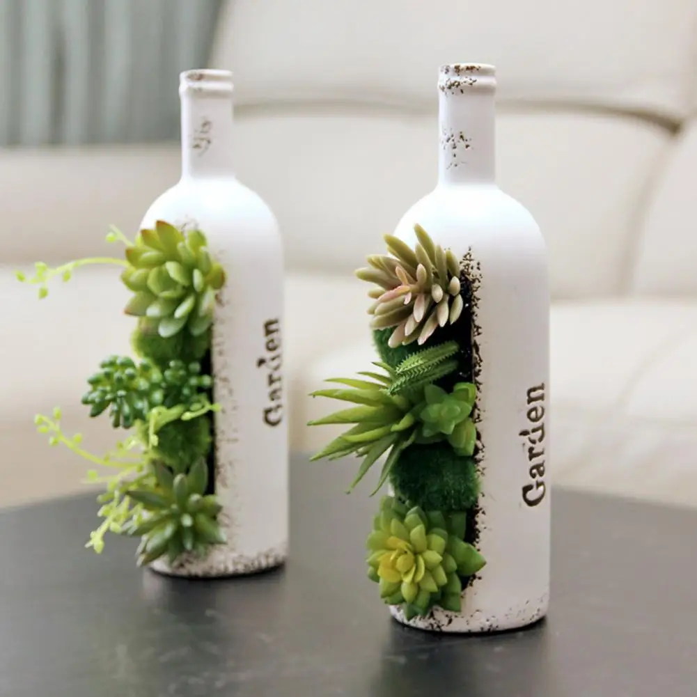 

Artificial Succulents Eco-friendly Eye-catching PVC Fake Succulents Plants with Flower Pot for Home