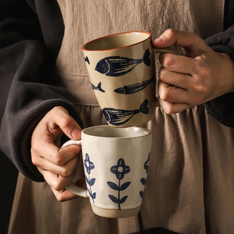 Винтажная кружка в японском стиле керамические кофейные кружки каваи чашки