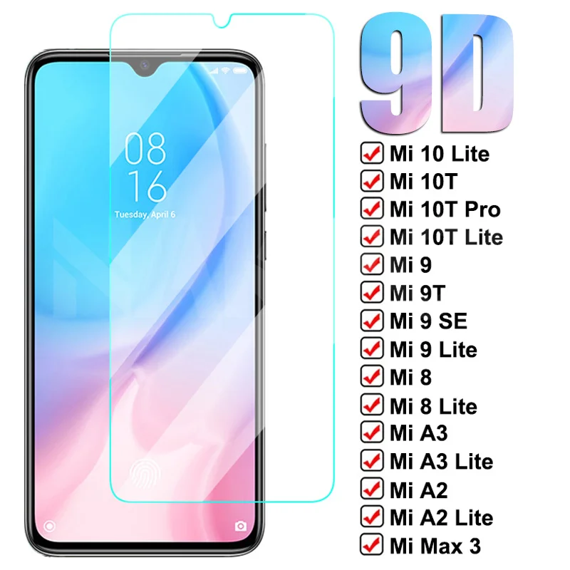 Защитное стекло 9D для Xiaomi Mi 9 8 SE A3 A2 Lite 6 6X Max 2 3 закаленное 10T 10 9T Pro защита экрана |