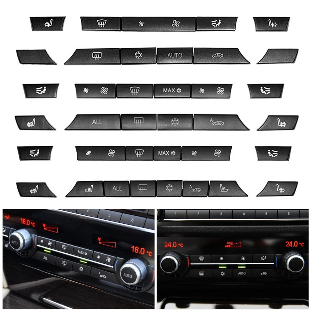 

11/12/14PCS Car Air Conditioner Switch Buttons Cap Cover Repair Kit 61319313923 For BMW 5 6 7 Series F01/F02/F07 GT/F10/F11