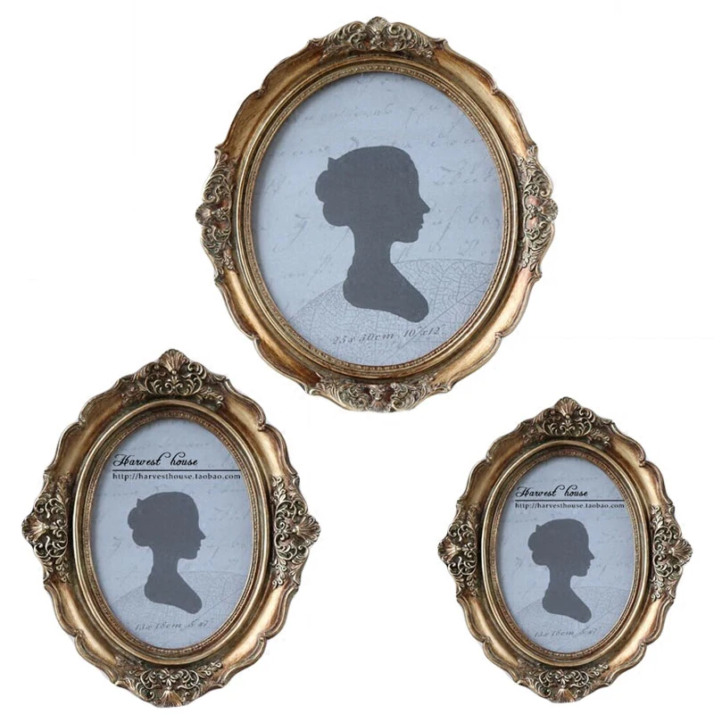 

zq Retro European-Style Wash Photo Frame Creative Decoration Photo Wall Oval Wall Mounted